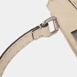 Pre Owned Fendi Off-white Leather Peekaboo 2way Handbag