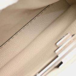 Pre Owned Fendi Off-white Leather Peekaboo 2way Handbag