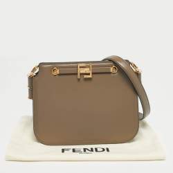مملوكة مسبقًا Fendi Dark Beige Leather Touch Shoulder Bag