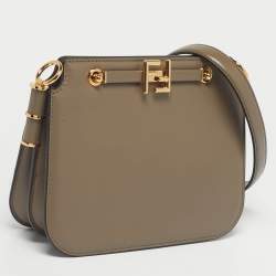 مملوكة مسبقًا Fendi Dark Beige Leather Touch Shoulder Bag