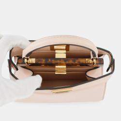 Pre Owned Fendi Peekaboo Icy You Beige Leather Size Petit (Mini)