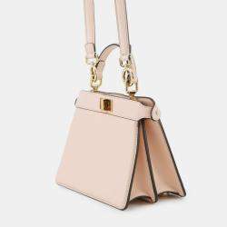 Pre Owned Fendi Peekaboo Icy You Beige Leather Size Petit (Mini)