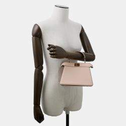 Pre Owned Fendi Peekaboo Icy You Beige Leather Size Petit (Mini)