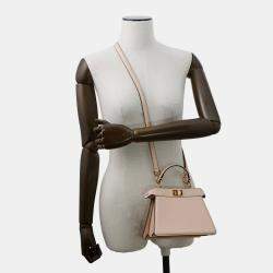 Pre Owned Fendi Peekaboo Icy You Beige Leather Size Petit (Mini)