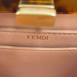 Pre Owned Fendi Peekaboo Icy You Beige Leather Size Petit (Mini)