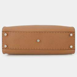 Pre Owned Fendi Selleria Peekaboo Brown Leather Size Regular