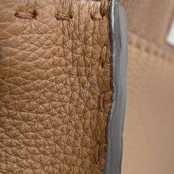 Pre Owned Fendi Selleria Peekaboo Brown Leather Size Regular