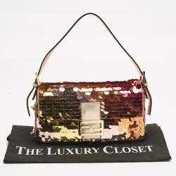 Pre Owned Fendi Multicolor Sequins Medium Baguette Bag