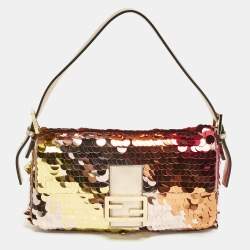 Pre Owned Fendi Multicolor Sequins Medium Baguette Bag