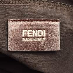 Pre Owned Fendi Tobacco Zucca Canvas and Patent Leather Mia Flap Shoulder Bag