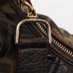 Pre Owned Fendi Tobacco Zucca Canvas and Leather Spy Moro Hobo