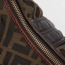 Pre Owned Fendi Tobacco Zucca Canvas and Leather Spy Moro Hobo