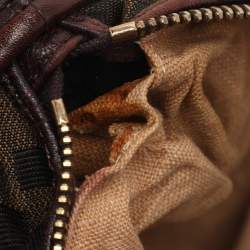 Pre Owned Fendi Tobacco Zucca Canvas and Leather Spy Moro Hobo
