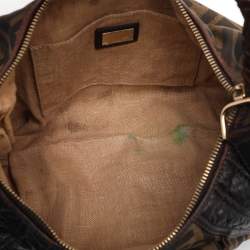 Pre Owned Fendi Tobacco Zucca Canvas and Leather Spy Moro Hobo