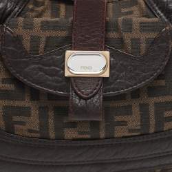 Pre Owned Fendi Tobacco Zucca Canvas and Leather Spy Moro Hobo