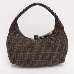 Pre Owned Fendi Tobacco Zucca Canvas and Leather Spy Moro Hobo