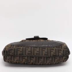 Pre Owned Fendi Tobacco Zucca Canvas and Leather Spy Moro Hobo