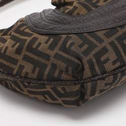 Pre Owned Fendi Tobacco Zucca Canvas and Leather Spy Moro Hobo