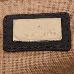 Pre Owned Fendi Tobacco Zucca Canvas and Leather Spy Moro Hobo