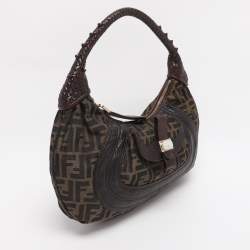 Pre Owned Fendi Tobacco Zucca Canvas and Leather Spy Moro Hobo
