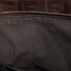 Pre Owned Fendi Brown FF Logo Suede Hobo