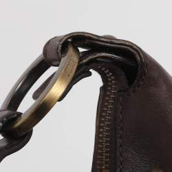 Pre Owned Fendi Brown FF Logo Suede Hobo