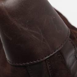 Pre Owned Fendi Brown FF Logo Suede Hobo
