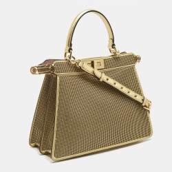 مملوكة مسبقًا Fendi x Versace Perforated Leather Medium Peekaboo ISeeU Top Handle Bag