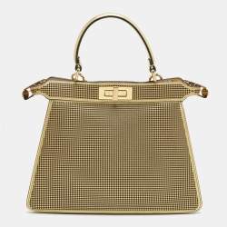 مملوكة مسبقًا Fendi x Versace Perforated Leather Medium Peekaboo ISeeU Top Handle Bag
