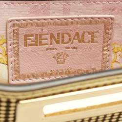 مملوكة مسبقًا Fendi x Versace Perforated Leather Medium Peekaboo ISeeU Top Handle Bag