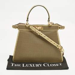 مملوكة مسبقًا Fendi x Versace Perforated Leather Medium Peekaboo ISeeU Top Handle Bag