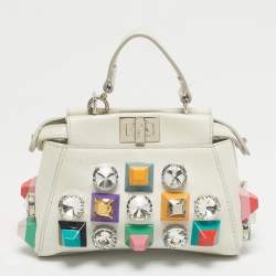 Pre Owned حقيبة كروس فندي مايكرو بيكابو جلد أزرق