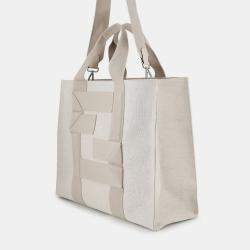 Pre Owned Fendi Shopping Bag Beige Canvas