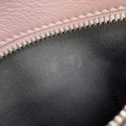 Pre Owned Fendi Bolsa Vitto Dolce Studded Shoulder Bag Pink Leather