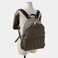 Pre Owned Fendi FF Vertigo Brown Canvas Backpack 