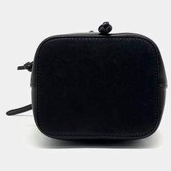 Pre Owned Fendi Black Leather Montrezo Bucket Bag Mini