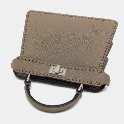 Pre Owned Fendi Brown Leather Selleria Peekaboo I SEE U Petite