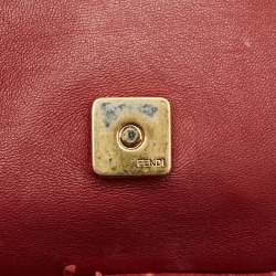 Pre Owned Fendi Red Leather F is Fendi Fringe Baguette Bag