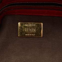 Pre Owned Fendi Red Leather F is Fendi Fringe Baguette Bag