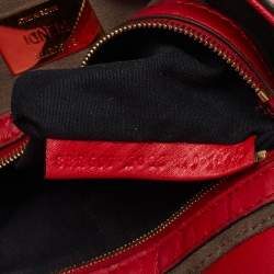 Pre Owned Fendi Red Leather F is Fendi Fringe Baguette Bag