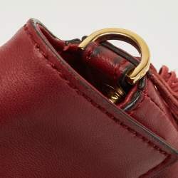 Pre Owned Fendi Red Leather F is Fendi Fringe Baguette Bag