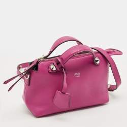 Pre Owned Fendi Pink Leather Mini By The Way Crossbody Bag