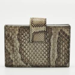 Pre Owned Fendi Grey Python and Leather F is Fendi Card Case