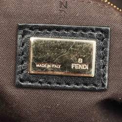 Pre Owned Fendi Tobacco Zucca Canvas and Leather Maxi Baguette Flap Bag