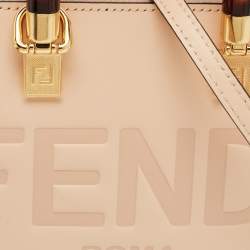 Pre Owned Fendi Peach Leather Mini By The Way Bag