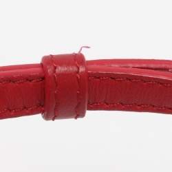 Pre Owned Fendi Red Leather Mini Peekaboo Top Handle Bag