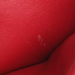 Pre Owned Fendi Red Leather Mini Peekaboo Top Handle Bag