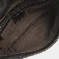 Pre Owned Fendi Gray Felt Zucca Baguette Handbag