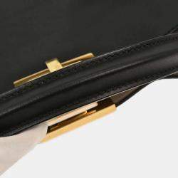 Pre Owned Fendi Black Leather Peekaboo 2way Handbag