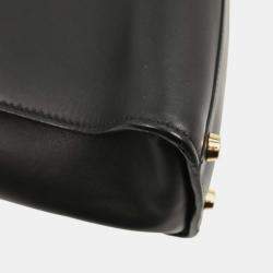 Pre Owned Fendi Black Leather Peekaboo 2way Handbag